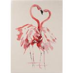 Różowe Obrazy z motywem flamingów drewniane 