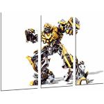 Obraz ścienny - Transformers żółty, Autobots, Hummel, biały, 97 x 62 cm, druk drewniany - format XXL - druk artystyczny, ref.26937