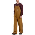 Brązowe Spodnie robocze męskie luźne na zimę marki Carhartt Duck 