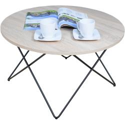 Okrągły stolik kawowy w stylu loft dąb sonoma - Murilo 4X