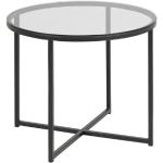 okrągły stolik kawowy ze szklanym blatem cross transparentny/czarny