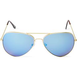 Okulary przeciwsłoneczne w złoto-niebieskim tonie aviator