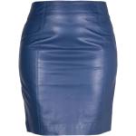 Niebieskie Spódnice ołówkowe damskie eleganckie ze skóry w rozmiarze L 