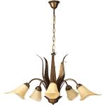 Brązowe Lampy wiszące wielopunktowe w stylu rustykalnym metalowe - gwint żarówki: E14 