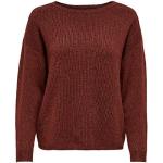 Brązowe Swetry z okrągłym dekoltem damskie marki ONLY w rozmiarze L 