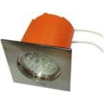 Srebrne Lampy sufitowe kwadratowe ze stali nierdzewnej marki Illuminations - gwint żarówki: MR16 