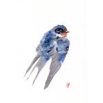 Niebieskie Obrazy z motywem ptaków 