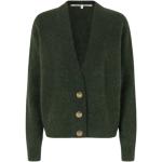Zielone Swetry oversize damskie eleganckie z dekoltem w serek marki Second female w rozmiarze S 