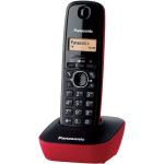 Ciemnoczerwone Telefony bezprzewodowe marki Panasonic 
