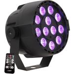 Ibiza - PAR-MINI-RGB3 - Reflektor PAR z 12 diodami LED RGB o mocy 3 W każda, 3 w 1 z efektem stroboskopowym - Czarny