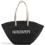 Przecenione Czarne Torby na zakupy damskie słomiane marki Patrizia Pepe 