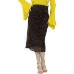 Brązowe Spódnice midi damskie z cekinami eleganckie w rozmiarze M 