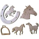 Zabawki Warsztat z motywem koni drewniane o tematyce koni i stajni 