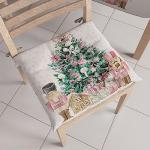 Różowe Poduszki na krzesła tapicerowane pikowane w rozmiarze 40x40 