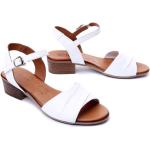 Przecenione Białe Sandały na obcasie damskie Rzepy na lato marki Piazza w rozmiarze 40 