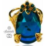 Pierścionek Kryształy Emerald Gold Złote Srebro Certyfikat