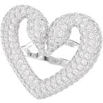 Pierścionki serca damskie metalowe marki Swarovski w rozmiarze 15 