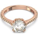 Różowe Złote pierścionki damskie eleganckie marki Swarovski w rozmiarze uniwersalnym 