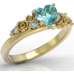 Niebieskie Złote pierścionki z żółtego złota marki węc 