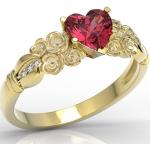 Czerwone Złote pierścionki z żółtego złota marki węc 