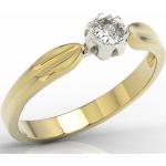 pierścionek zaręczynowy w kształcie konwalii ap-4012zb z żółtego i białego złota z brylantem.