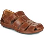 Przecenione Brązowe Sandały skórzane męskie na lato marki Pikolinos w rozmiarze 45 - wysokość obcasa do 3cm 