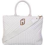 Białe Shopper bags damskie pikowane eleganckie z poliestru marki Liu Jo 