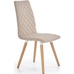 Beżowe Krzesła kuchenne  tapicerowane pikowane marki ELIOR 