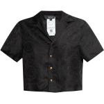 Czarne Piżamy satynowe z krótkimi rękawami satynowe marki VERSACE w rozmiarze XS 