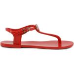 Czerwone Sandały płaskie damskie na lato marki MOSCHINO w rozmiarze 40 