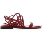 Czerwone Sandały skórzane damskie na lato w rozmiarze 39 Made in Italy 