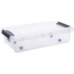 Plast Team Pro Box pudełko do przechowywania z pokrywką i kodem QR, możliwość układania w stos, przezroczyste (31 l pod łóżko)