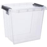 Plast Team Pro Box pudełko do przechowywania z pokrywką i kodem QR, możliwość układania w stos, przezroczyste (53 l)