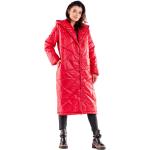 Czerwone Płaszcze zimowe pikowane z poliestru marki awama w rozmiarze XL 