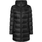 Czarne Płaszcze zimowe damskie do prania w pralce eleganckie nylonowe marki Moose Knuckles w rozmiarze L 