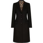 Czarne Płaszcze damskie eleganckie na zimę marki Dolce & Gabbana w rozmiarze M 