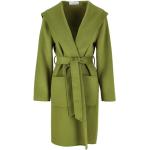 Zielone Płaszcze z paskiem damskie eleganckie marki KAOS w rozmiarze S 