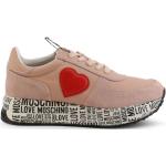 Różowe Sneakersy na koturnie damskie haftowane syntetyczne na wiosnę marki MOSCHINO w rozmiarze 38 
