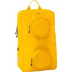 Żółte Plecaki szkolne dla dzieci z przegrodą na laptopa w paski 