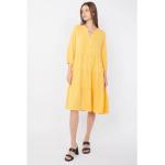 Żółte Sukienki damskie w stylu casual z lyocellu na lato 