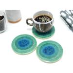 Niebieskie Podkładki ceramiczne w stylu skandynawskim ceramiczne 