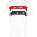 Białe Koszulki z nadrukiem damskie z krótkimi rękawami marki Tommy Hilfiger w rozmiarze XS 
