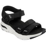 Czarne Sandały płaskie męskie na lato marki Skechers Arch Fit w rozmiarze 40 
