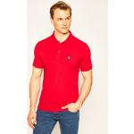 Przecenione Czerwone Koszulki polo męskie z krótkimi rękawami marki Emporio Armani w rozmiarze M 