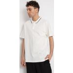 Przecenione Białe Koszulki polo męskie z krótkimi rękawami bawełniane marki Element w rozmiarze L 