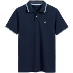 Niebieskie Koszulki polo męskie eleganckie marki Gant w rozmiarze M 