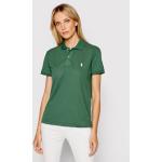 Przecenione Zielone Koszulki polo damskie z krótkimi rękawami marki POLO RALPH LAUREN Big & Tall w rozmiarze M 