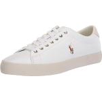 Białe Sneakersy sznurowane męskie ze skóry cielęcej marki POLO RALPH LAUREN Big & Tall w rozmiarze 44,5 