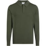 Zielone Koszulki polo męskie eleganckie wełniane marki Calvin Klein w rozmiarze L 