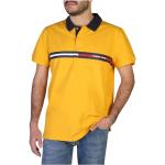 Żółte Koszulki z nadrukiem męskie z krótkimi rękawami bawełniane na wiosnę marki Tommy Hilfiger w rozmiarze S 
